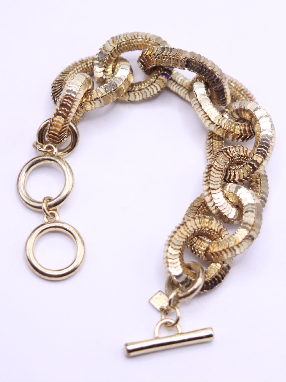 Banana Republic Shiny Gold tone Chunk Link Toggle Bracelet